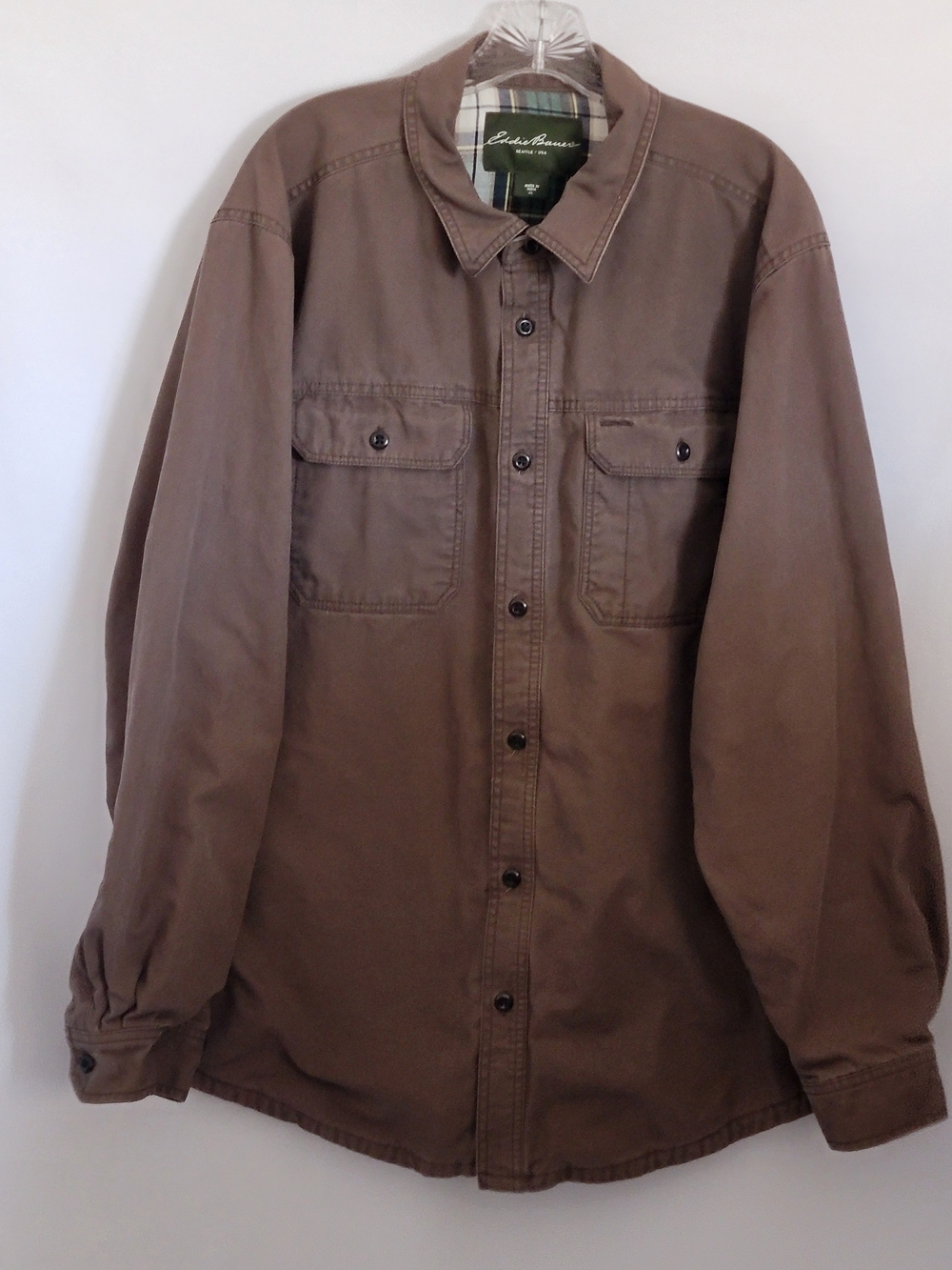 Eddie Bauer Men's Brown Utility Jacket 100% Cotton Size XL - Picture 3 of 8